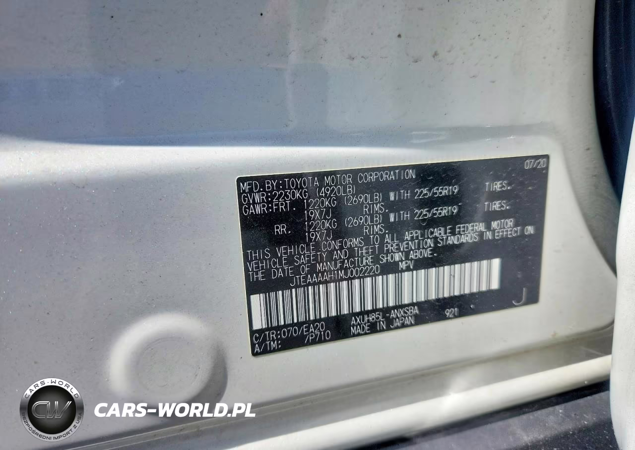 2021 Toyota Venza Limited VIN:JTEAAAAH1MJ002220 - 13