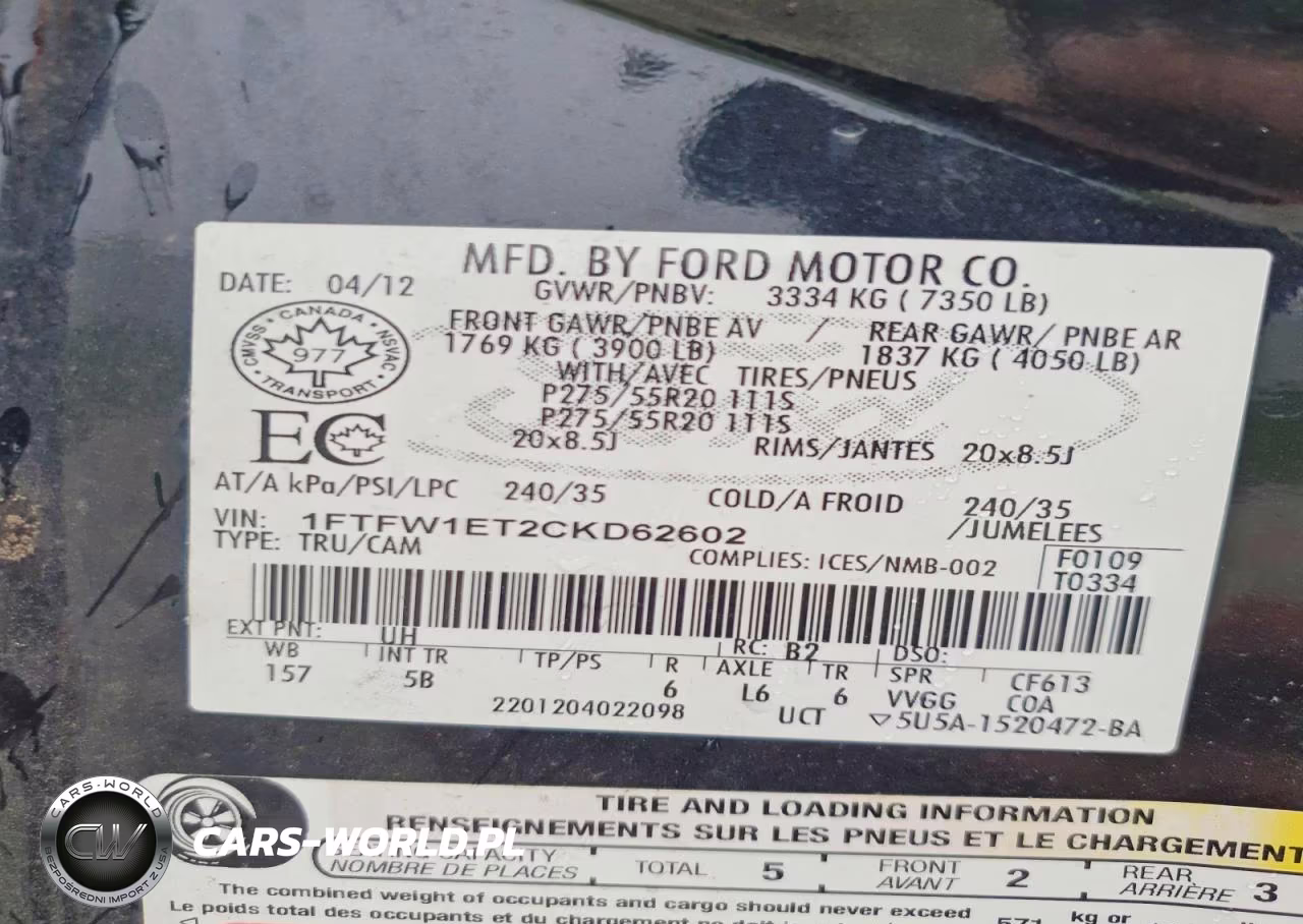 2012 Ford F150 Supercrew VIN:1FTFW1ET2CKD62602 - 13