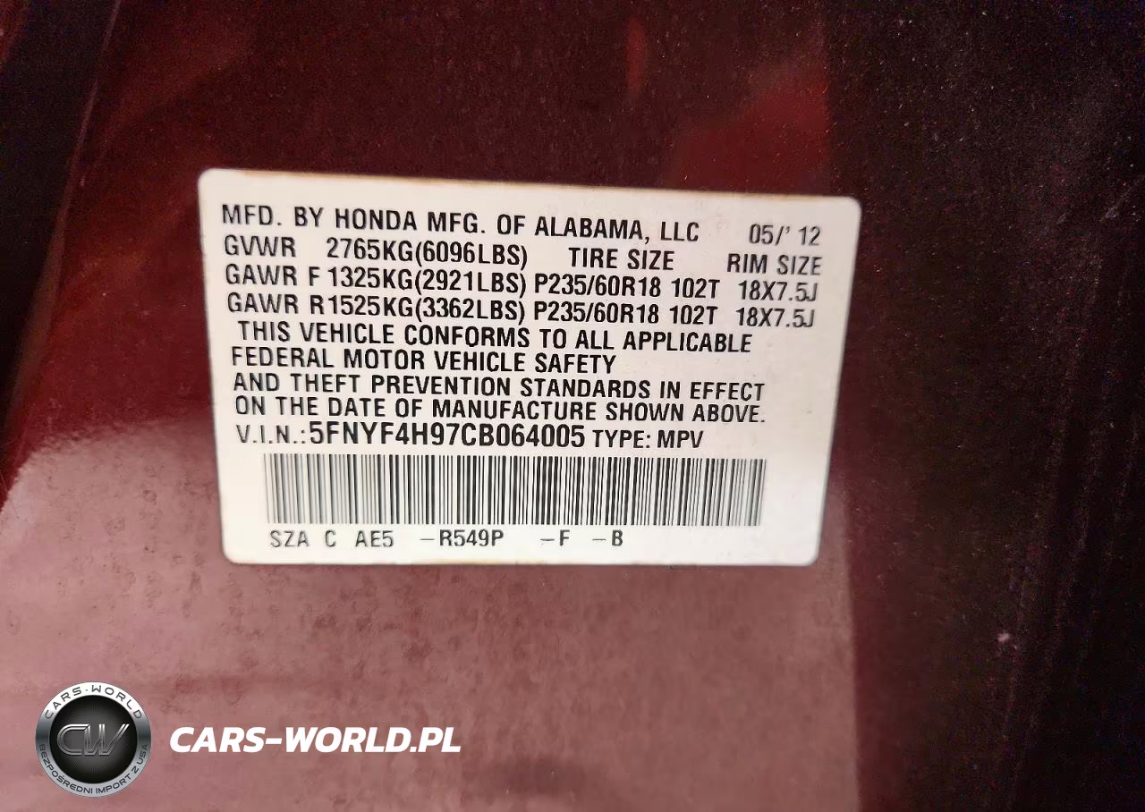 2012 Honda Pilot Touring VIN:5FNYF4H97CB064005 - 13