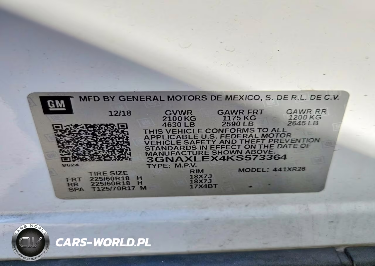 2019 Chevrolet Equinox Lt VIN:3GNAXLEX4KS573364 - 12