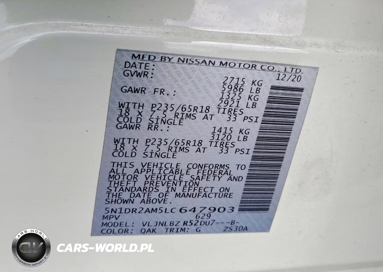 2020 Nissan Pathfinder S VIN:5N1DR2AM5LC647903 - 14