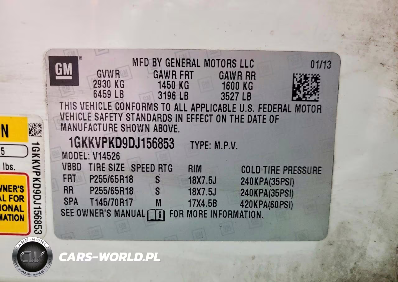 2013 GMC Acadia Sle VIN:1GKKVPKD9DJ156853 - 13