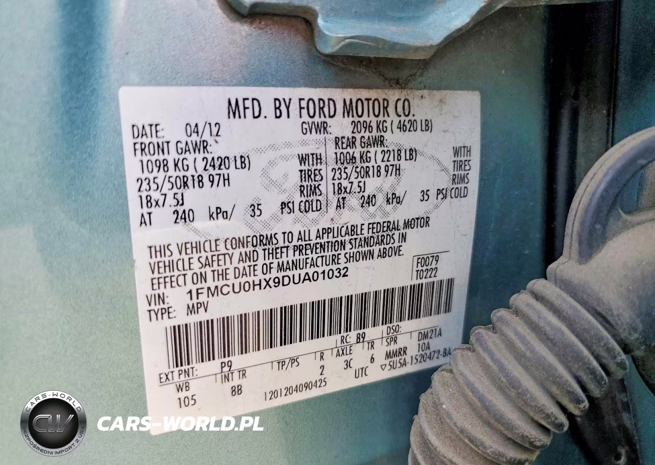 2013 Ford Escape Sel VIN:1FMCU0HX9DUA01032 - 13