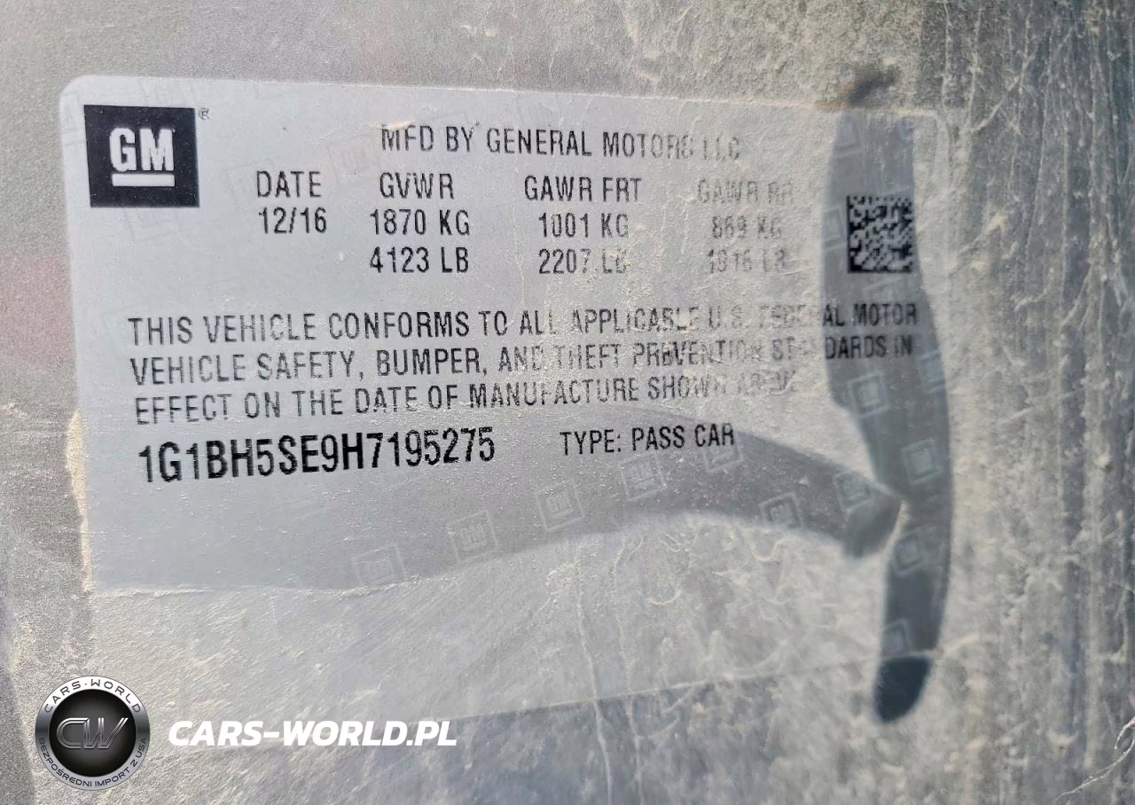 2017 Chevrolet Cruze Lt VIN:1G1BH5SE9H7195275 - 13