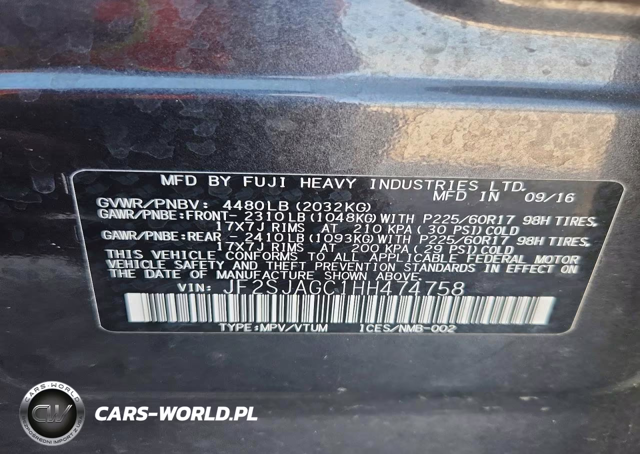 2017 Subaru Forester 2.5I Premium VIN:JF2SJAGC1HH474758 - 12