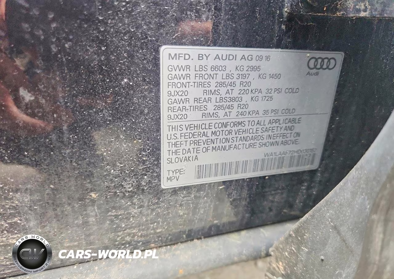 2017 Audi Q7 Premium Plus VIN:WA1LAAF72HD030152 - 13