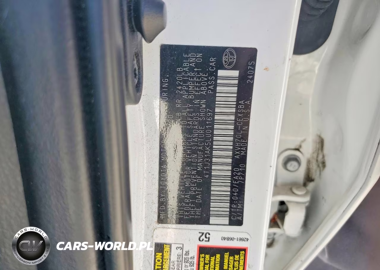 2020 Toyota Camry Se VIN:4T1J31AK5LU011697 - 13