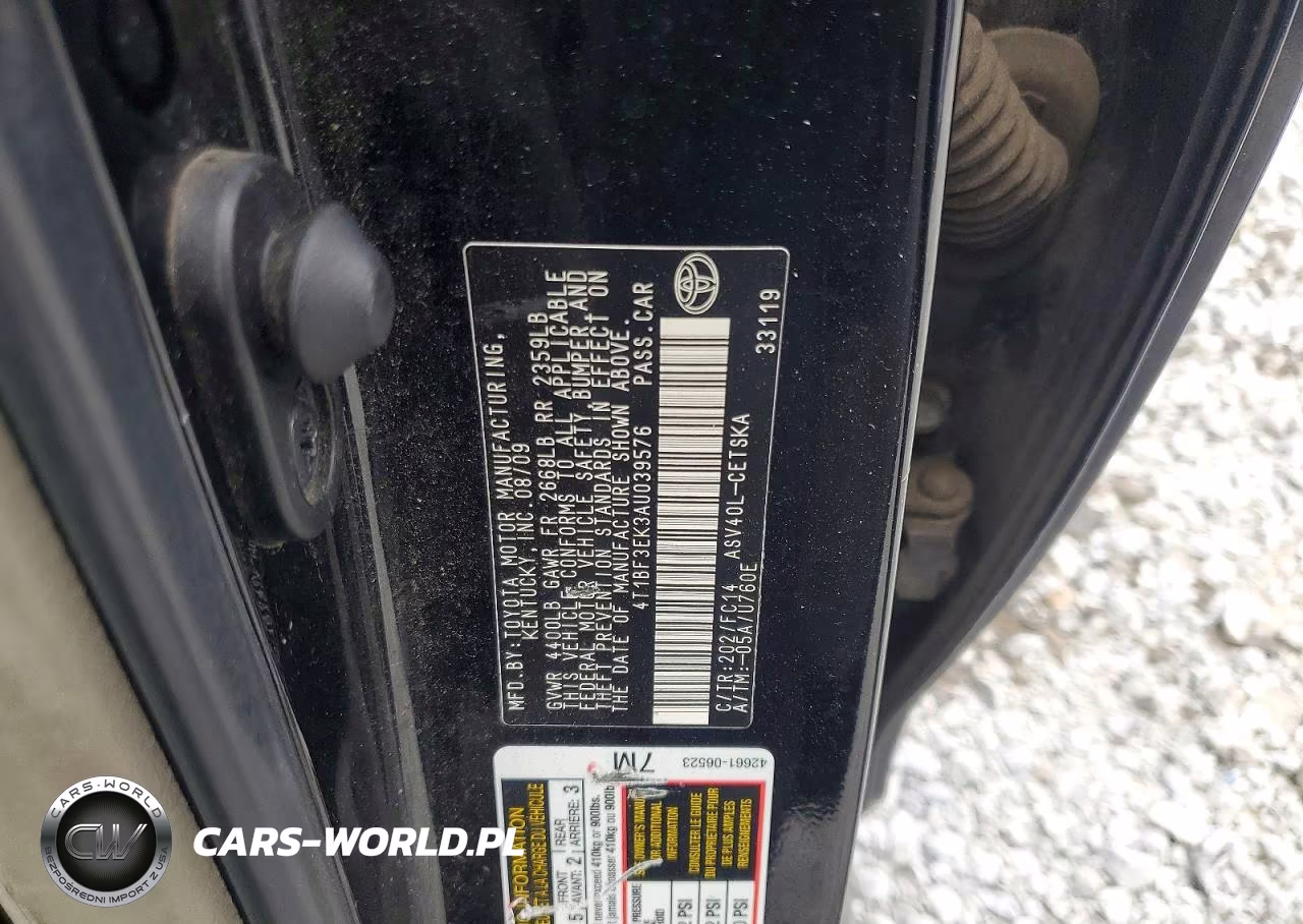 2010 Toyota Camry Se VIN:4T1BF3EK3AU039576 - 12