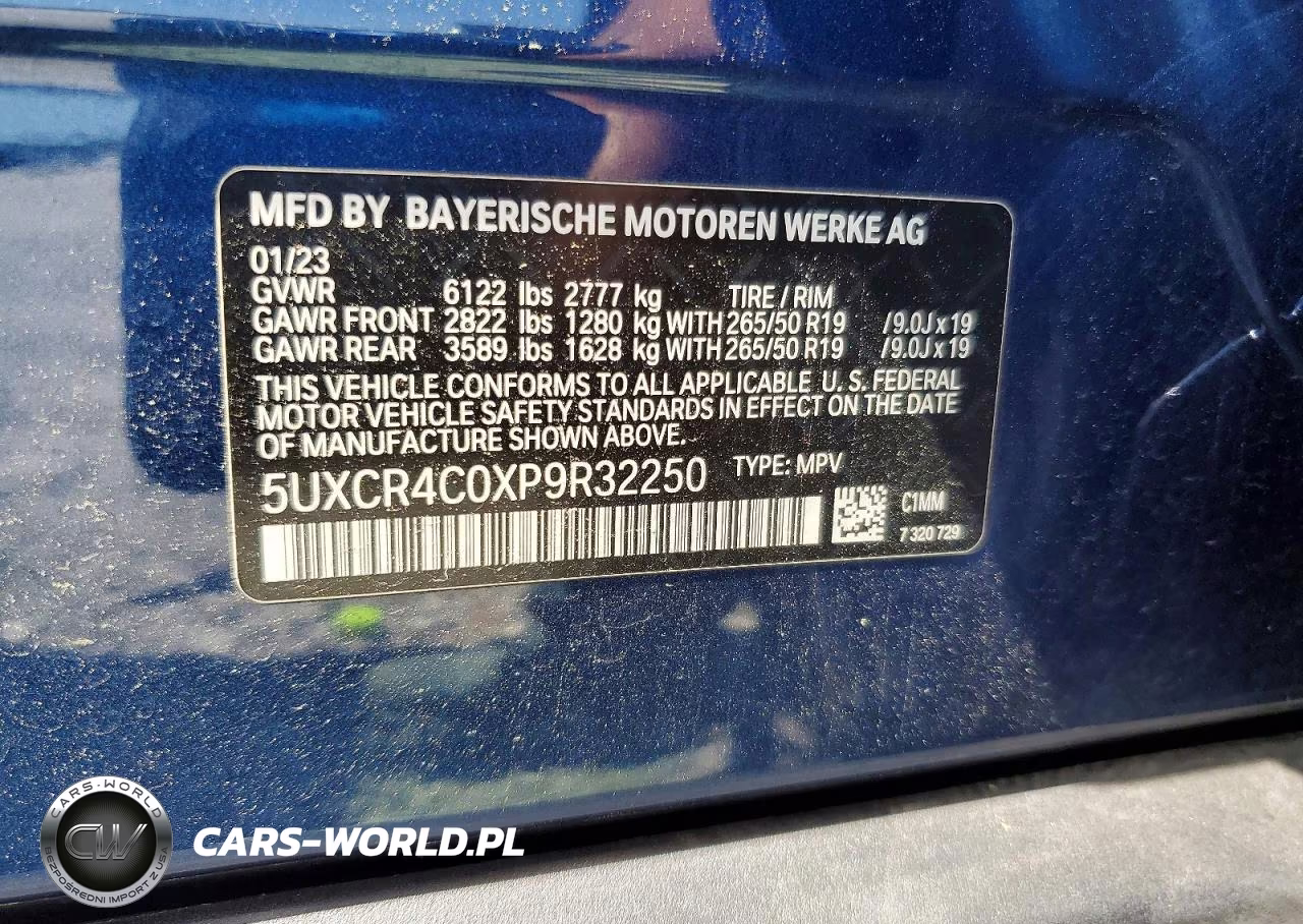 2023 BMW X5 Sdrive 40I VIN:5UXCR4C0XP9R32250 - 12
