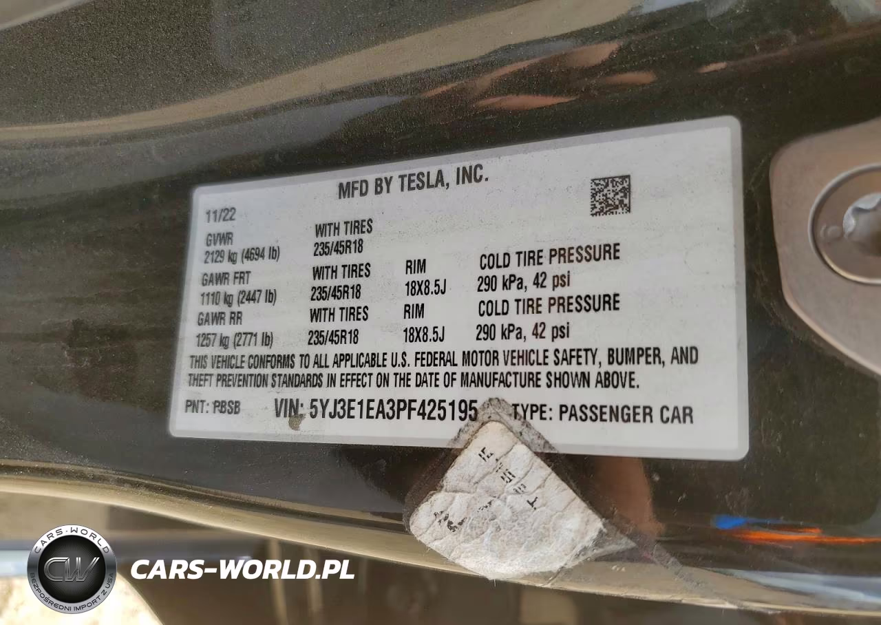 2023 Tesla Model 3 VIN:5YJ3E1EA3PF425195 - 12