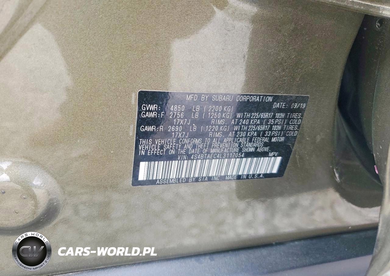 2020 Subaru Outback Premium VIN:4S4BTAEC4L3117054 - 14