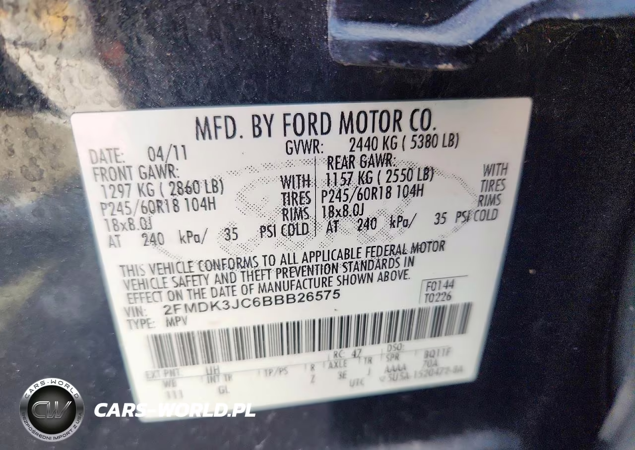 2011 Ford Edge Sel VIN:2FMDK3JC6BBB26575 - 12