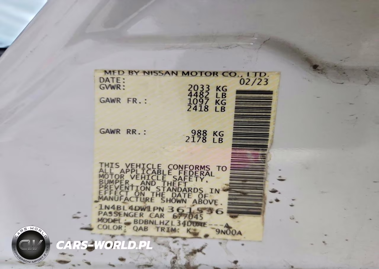 2023 Nissan Altima Sv VIN:1N4BL4DW1PN361536 - 12