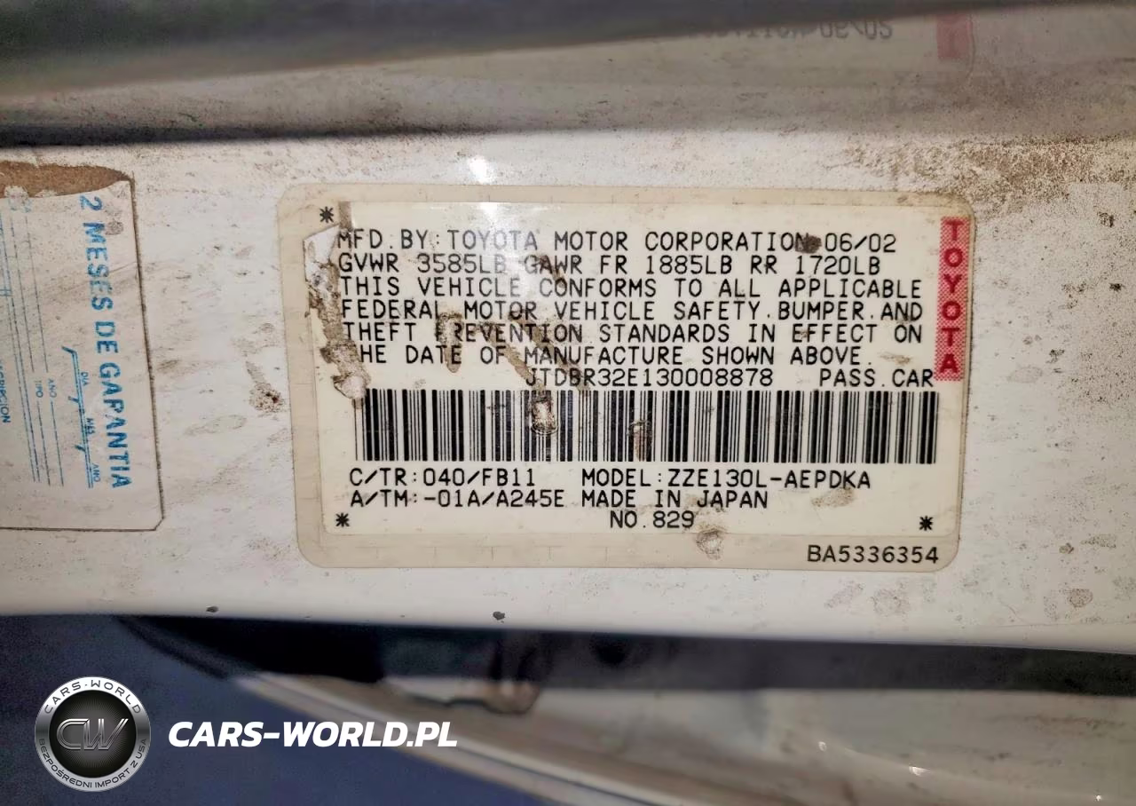 2003 Toyota Corolla Ce VIN:JTDBR32E130008878 - 13