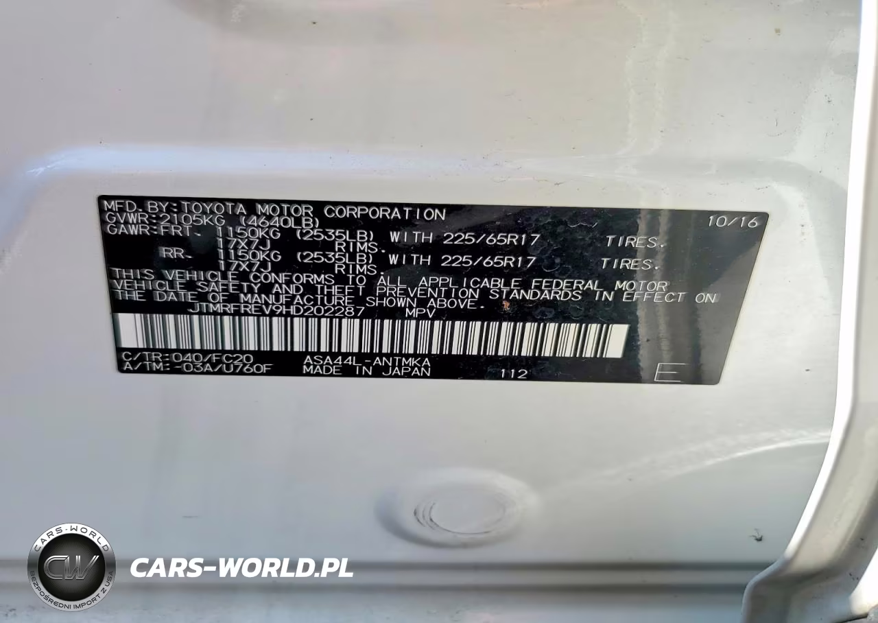2017 Toyota Rav4 Xle VIN:JTMRFREV9HD202287 - 14