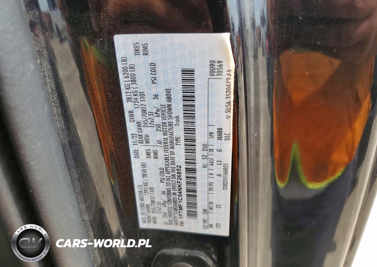 2022 Ford F-150 VIN:1FTMF1C54NKF26852 - 13