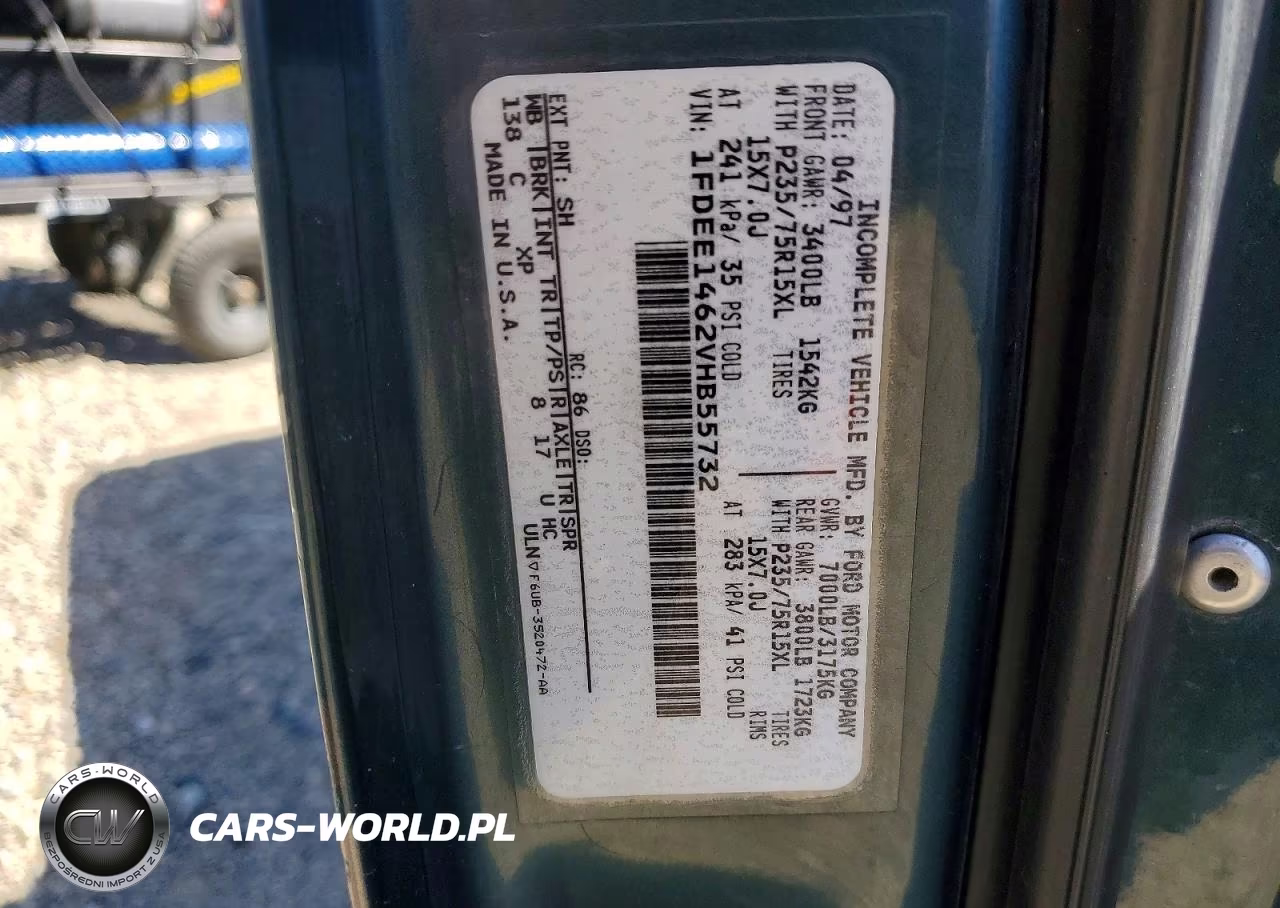 1997 Ford E-150 VIN:1FDEE1462VHB55732 - 10