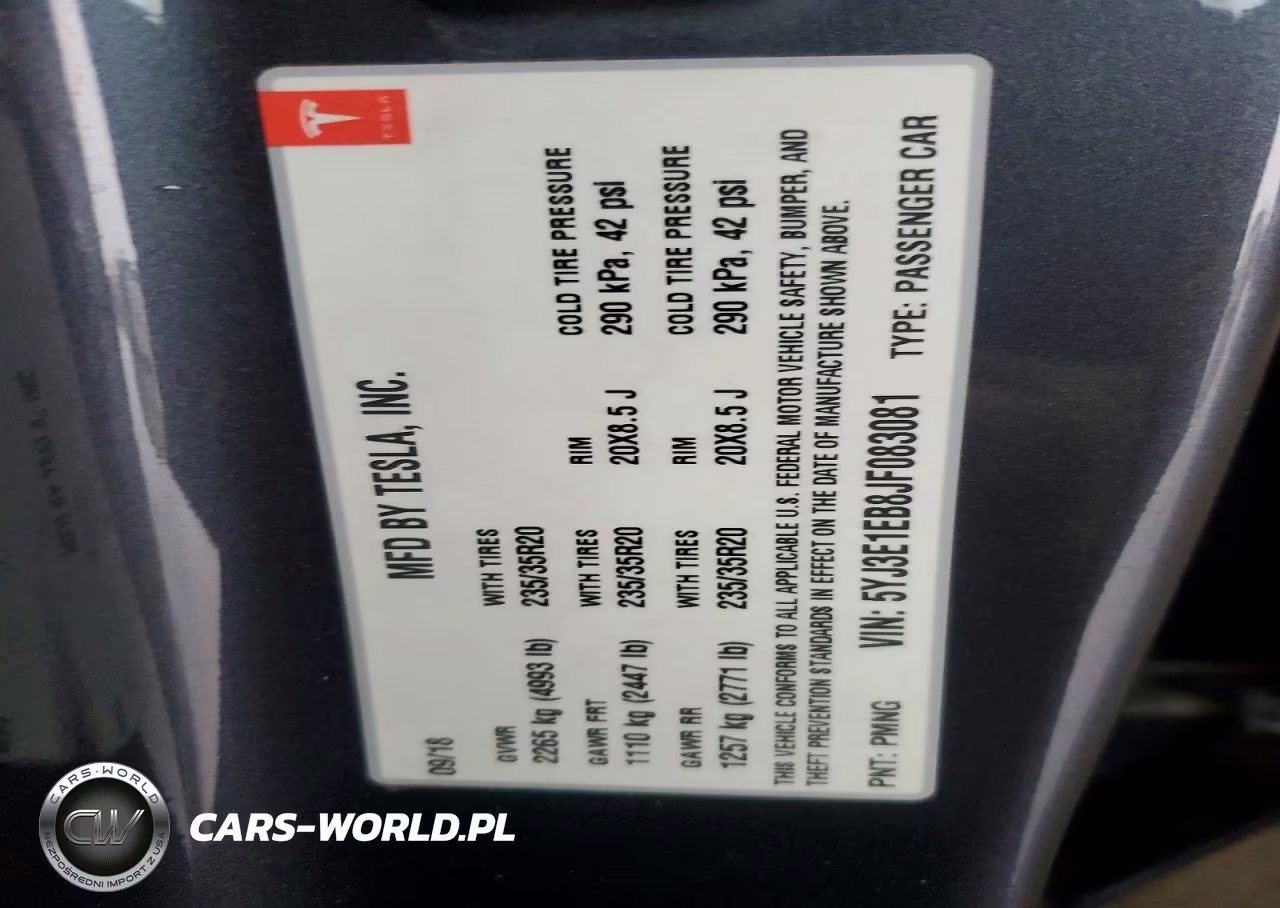 2018 Tesla Model 3 VIN:5YJ3E1EB8JF083081 - 13