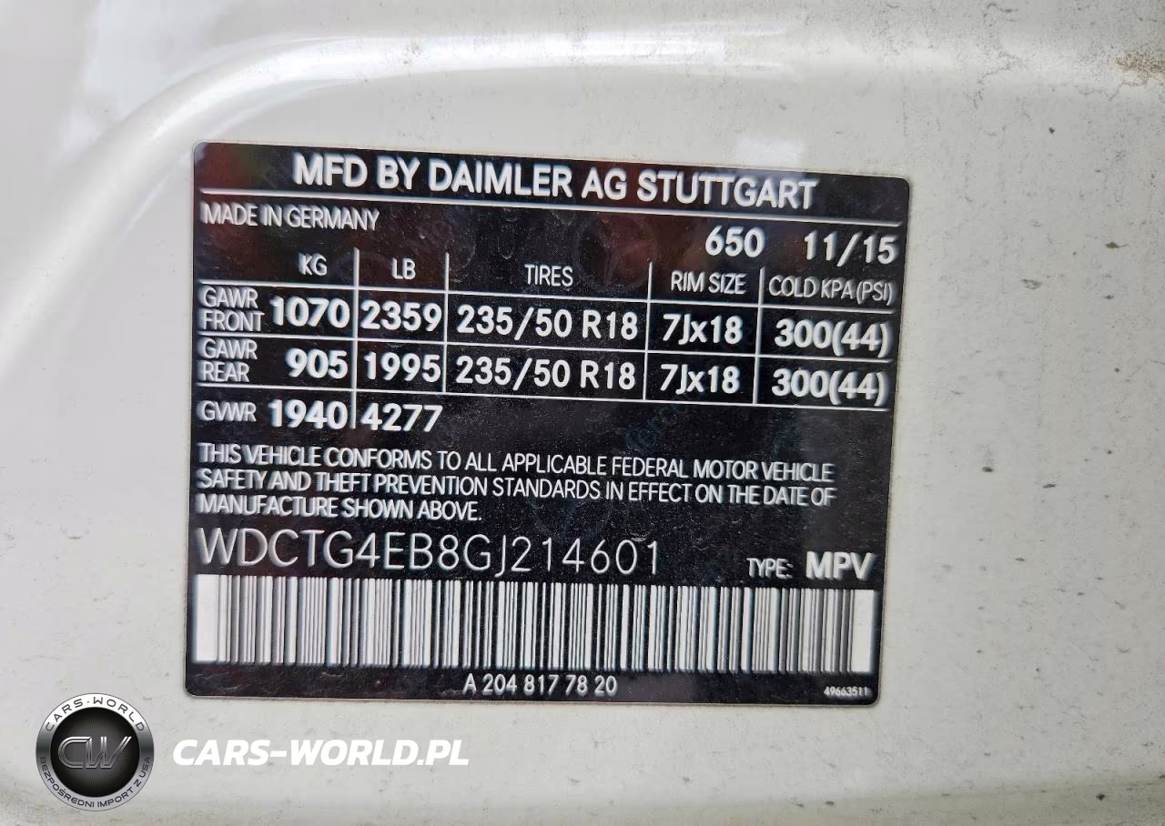 2016 Mercedes-Benz Gla 250 VIN:WDCTG4EB8GJ214601 - 12
