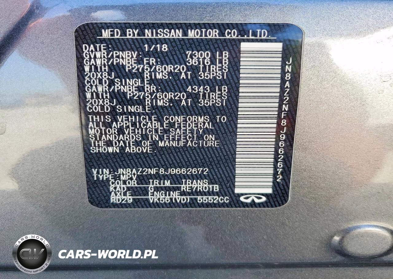 2018 Infiniti Qx80 Base VIN:JN8AZ2NF8J9662672 - 14