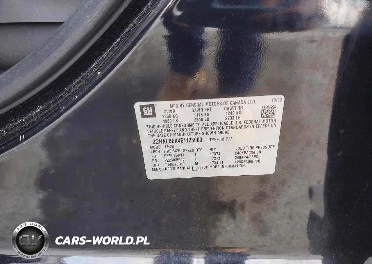 2014 Chevrolet Equinox Lt VIN:2GNALBEK4E1123000 - 13