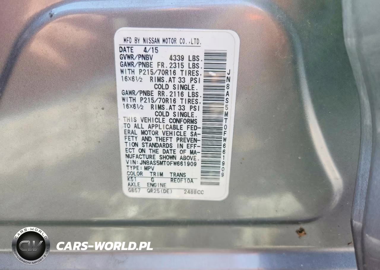 2015 Niss Rogue VIN:JN8AS5MT0FW661909 - 12