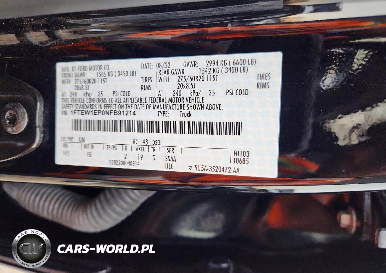 2022 Ford F150 Supercrew VIN:1FTEW1EP0NFB91214 - 12