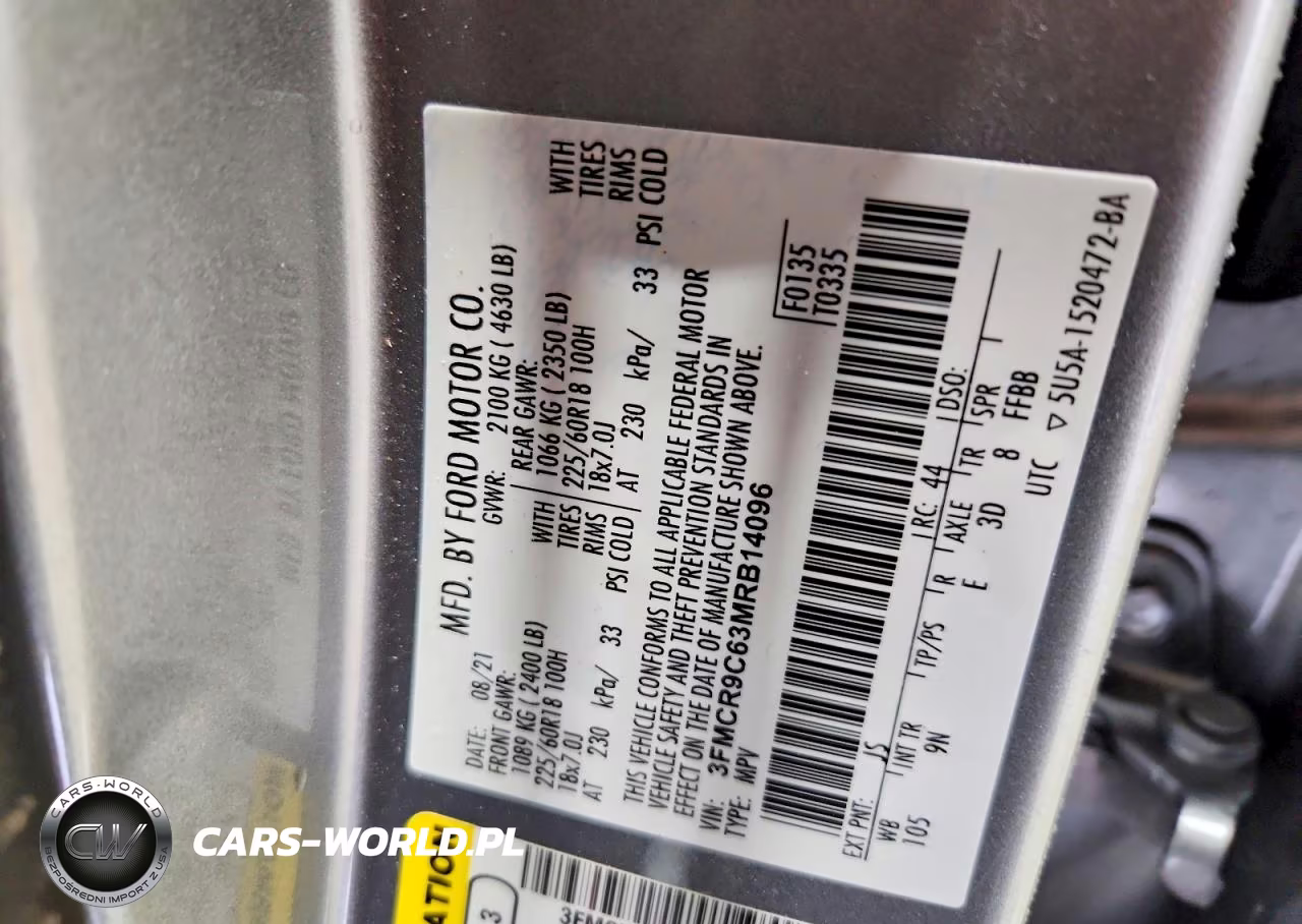 2021 Ford Bronco Sport Outer Banks VIN:3FMCR9C63MRB14096 - 12