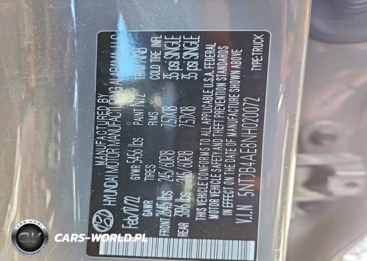 2022 Hyundai Santa Cruz Sel VIN:5NTJB4AE8NH020072 - 12