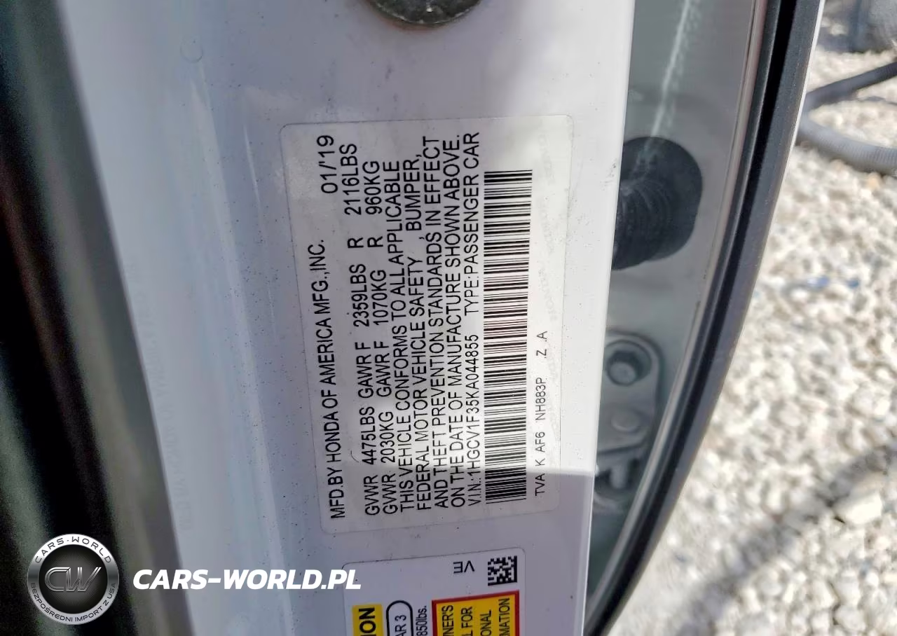 2019 Honda Accord Sport VIN:1HGCV1F35KA044855 - 13