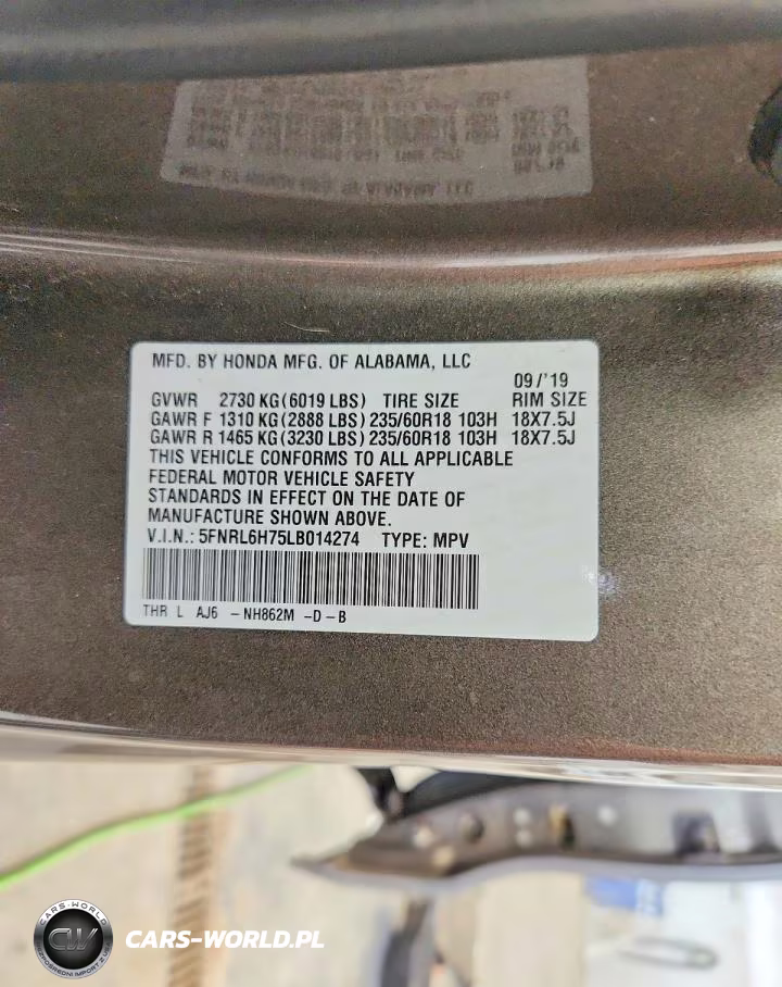 2020 Honda Odyssey Exl VIN:5FNRL6H75LB014274 - 13