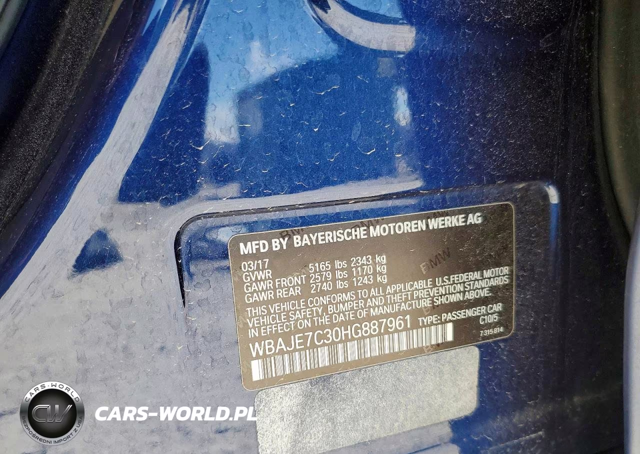 2017 BMW 540 Xi VIN:WBAJE7C30HG887961 - 12