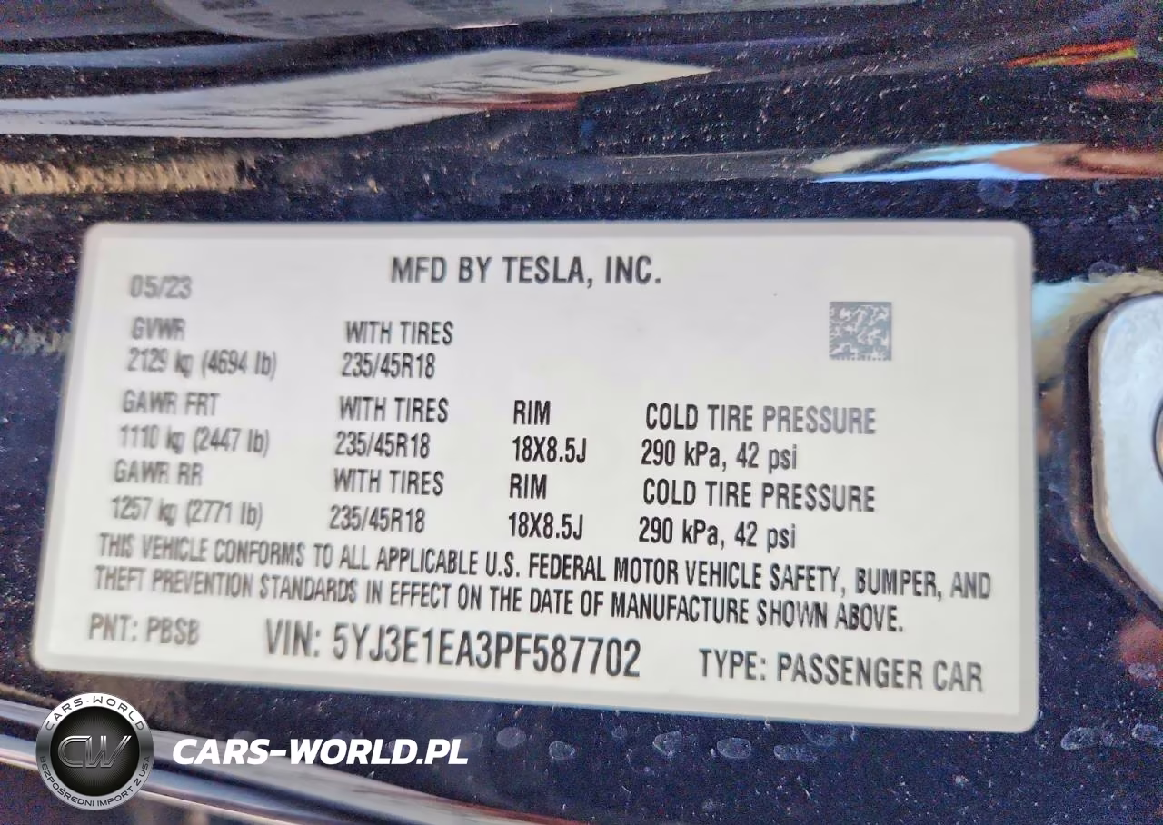 2023 Tesla Model 3 VIN:5YJ3E1EA3PF587702 - 12