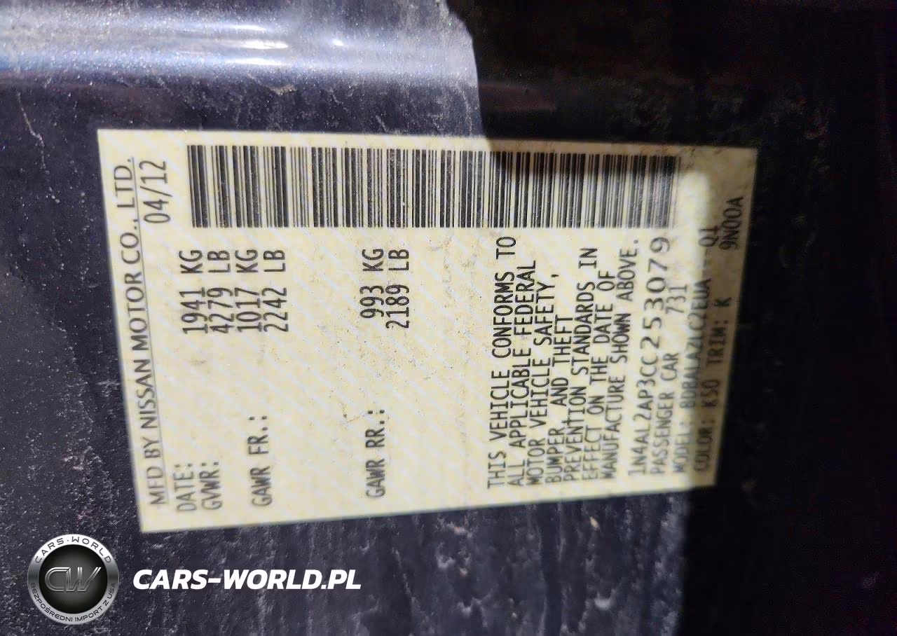 2012 Nissan Altima 2.5 VIN:1N4AL2AP3CC253079 - 13