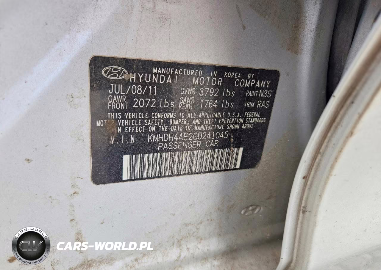 2012 Hyundai Elantra Gls VIN:KMHDH4AE2CU241045 - 12