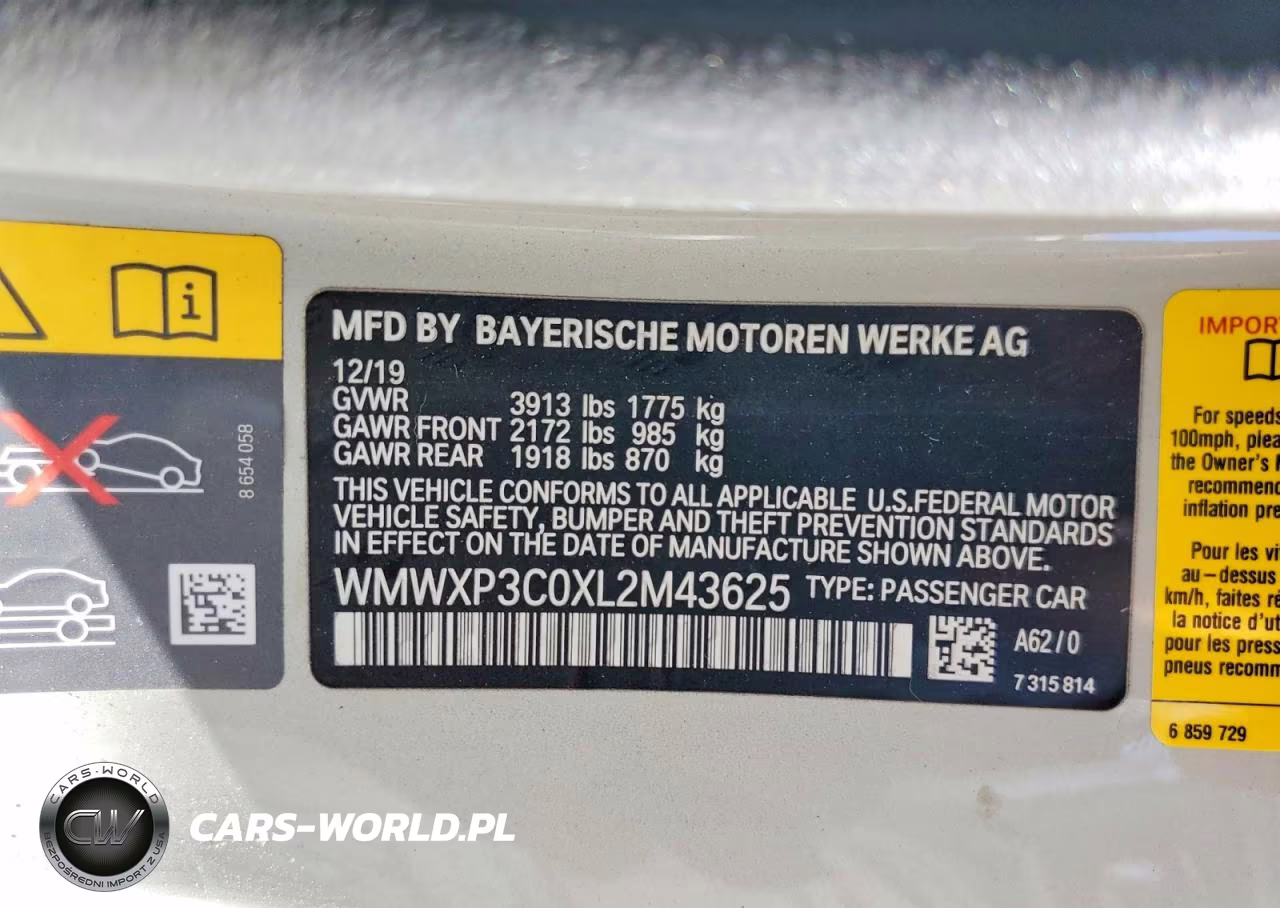 2020 Mini Cooper Se VIN:WMWXP3C0XL2M43625 - 13