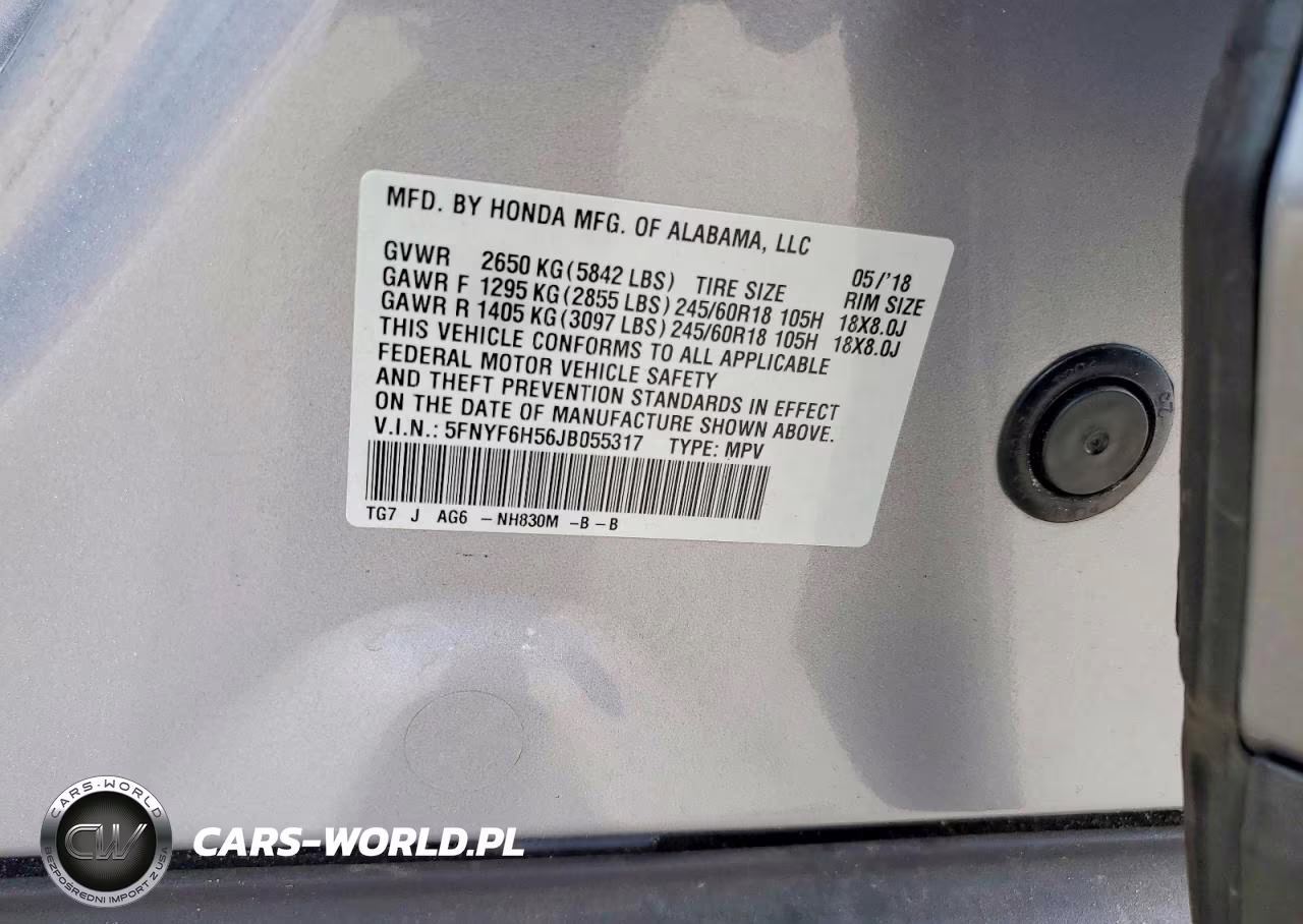 2018 Honda Pilot Exl VIN:5FNYF6H56JB055317 - 13
