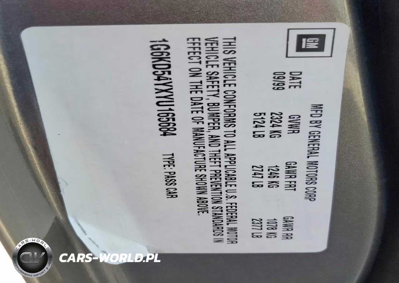 2000 Cadi Deville VIN:1G6KD54YXYU165684 - 12