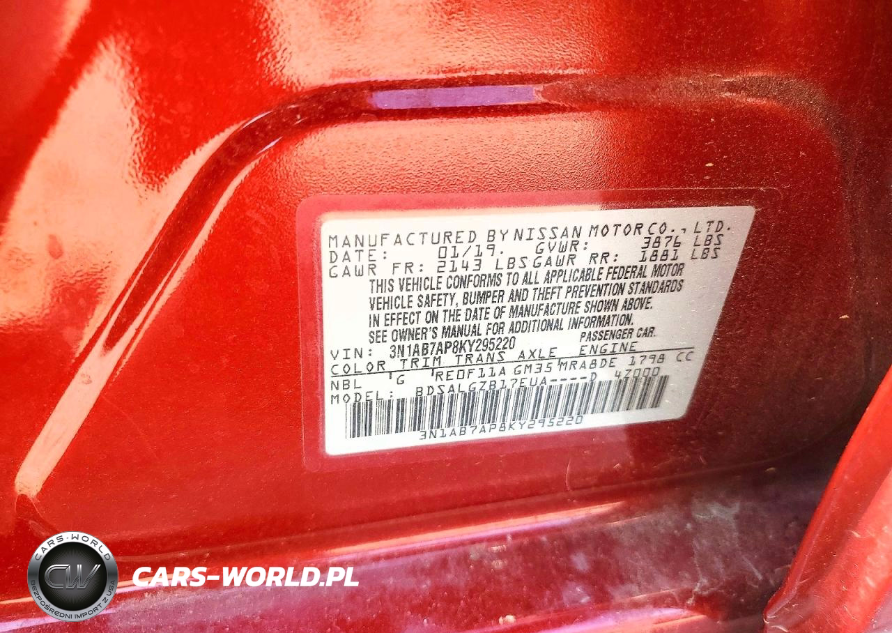 2019 Nissan Sentra Sl VIN:3N1AB7AP8KY295220 - 12