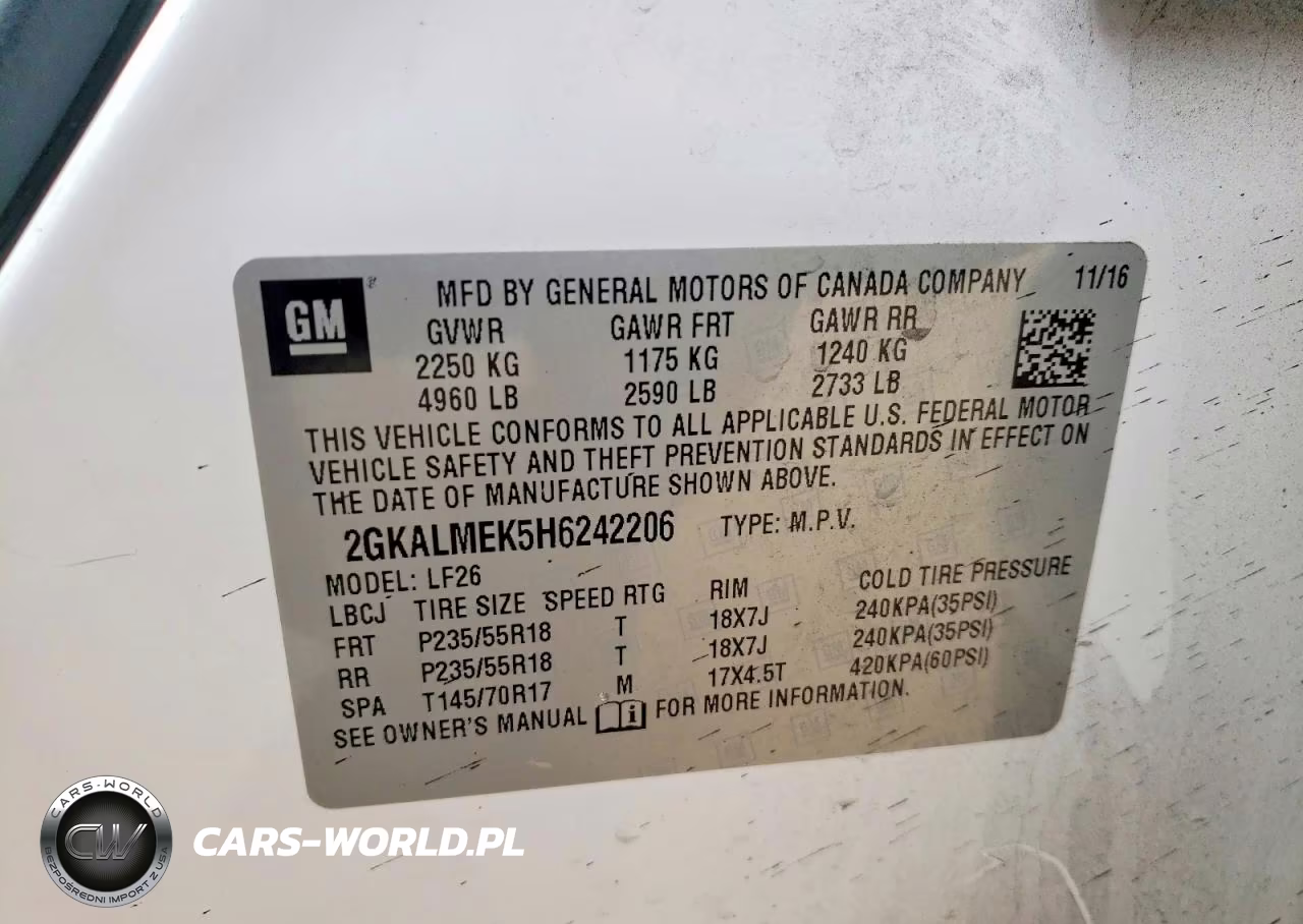 2017 GMC Terrain Sle VIN:2GKALMEK5H6242206 - 13