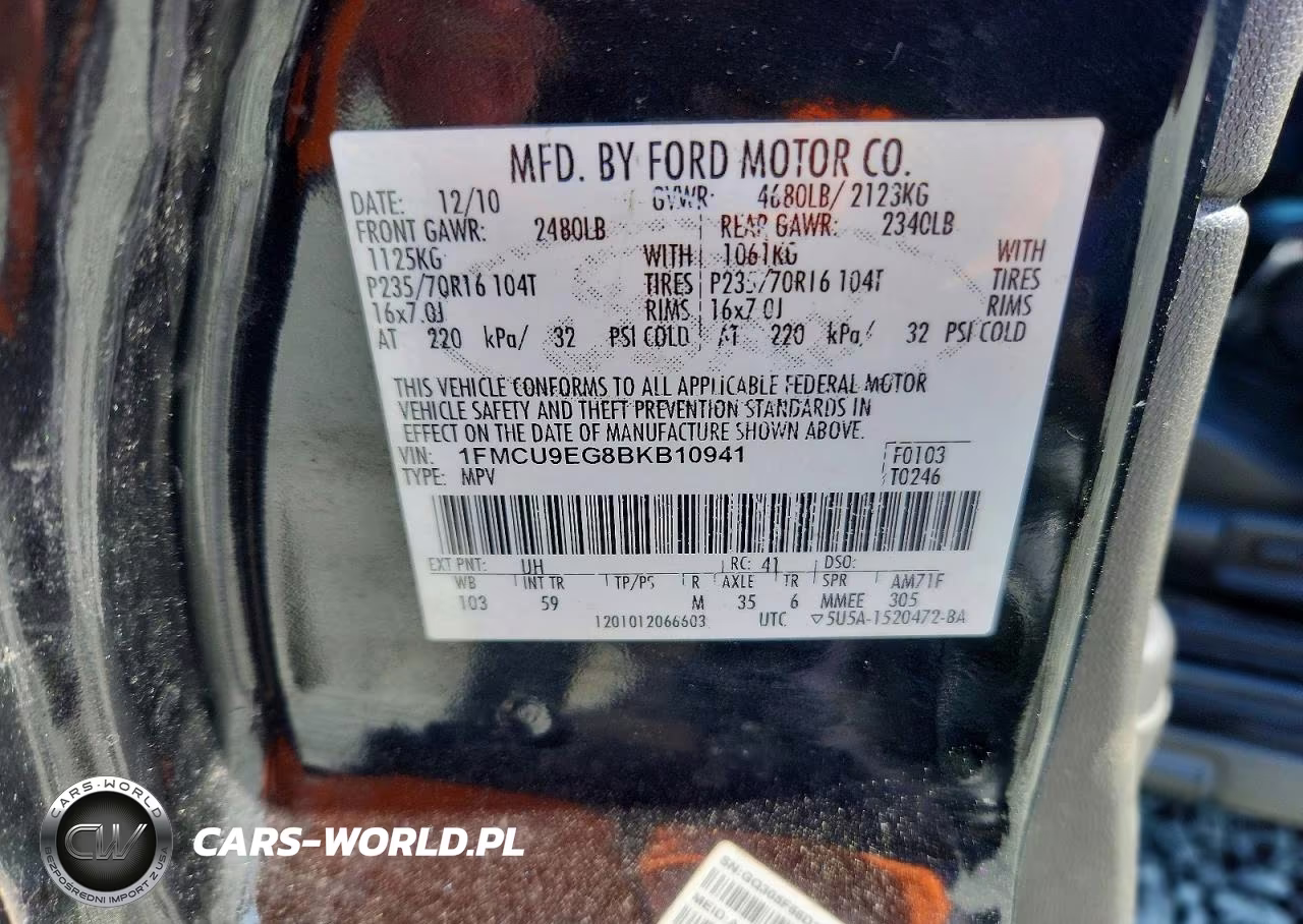 2011 Ford Escape Limited VIN:1FMCU9EG8BKB10941 - 14