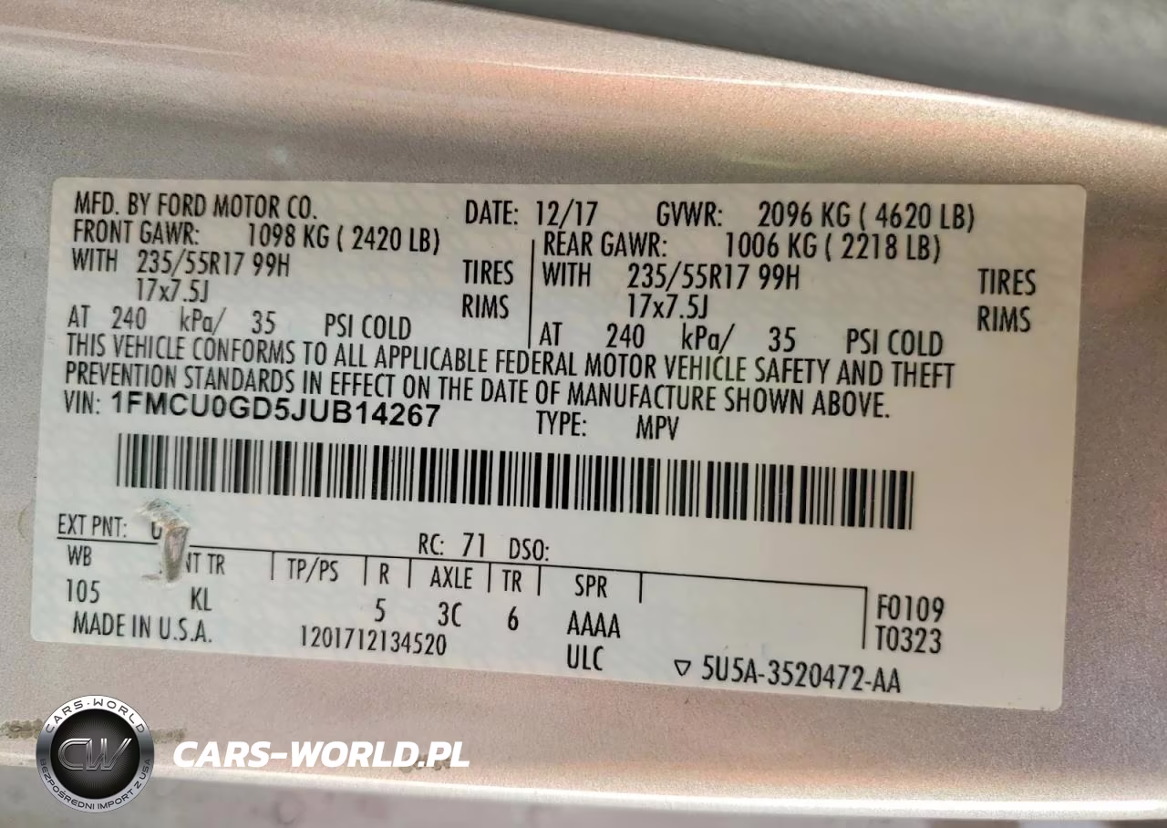 2018 Ford Escape Se VIN:1FMCU0GD5JUB14267 - 13