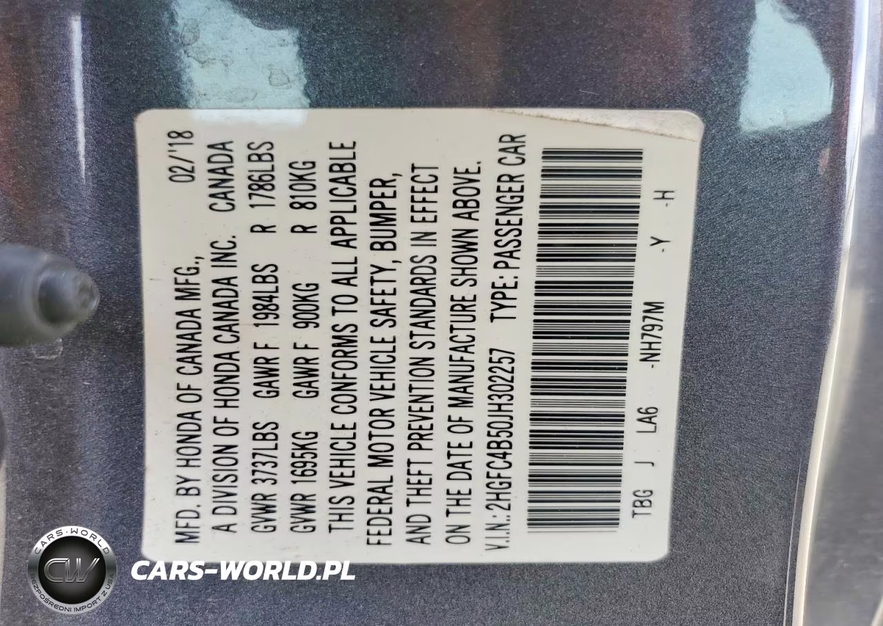 2018 Honda Civic Lx VIN:2HGFC4B50JH302257 - 12