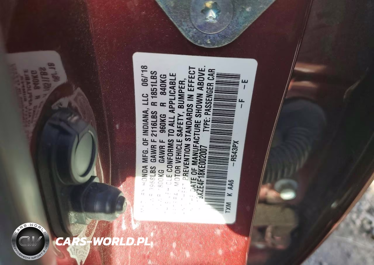2019 Honda Insight Lx VIN:19XZE4F18KE002007 - 12