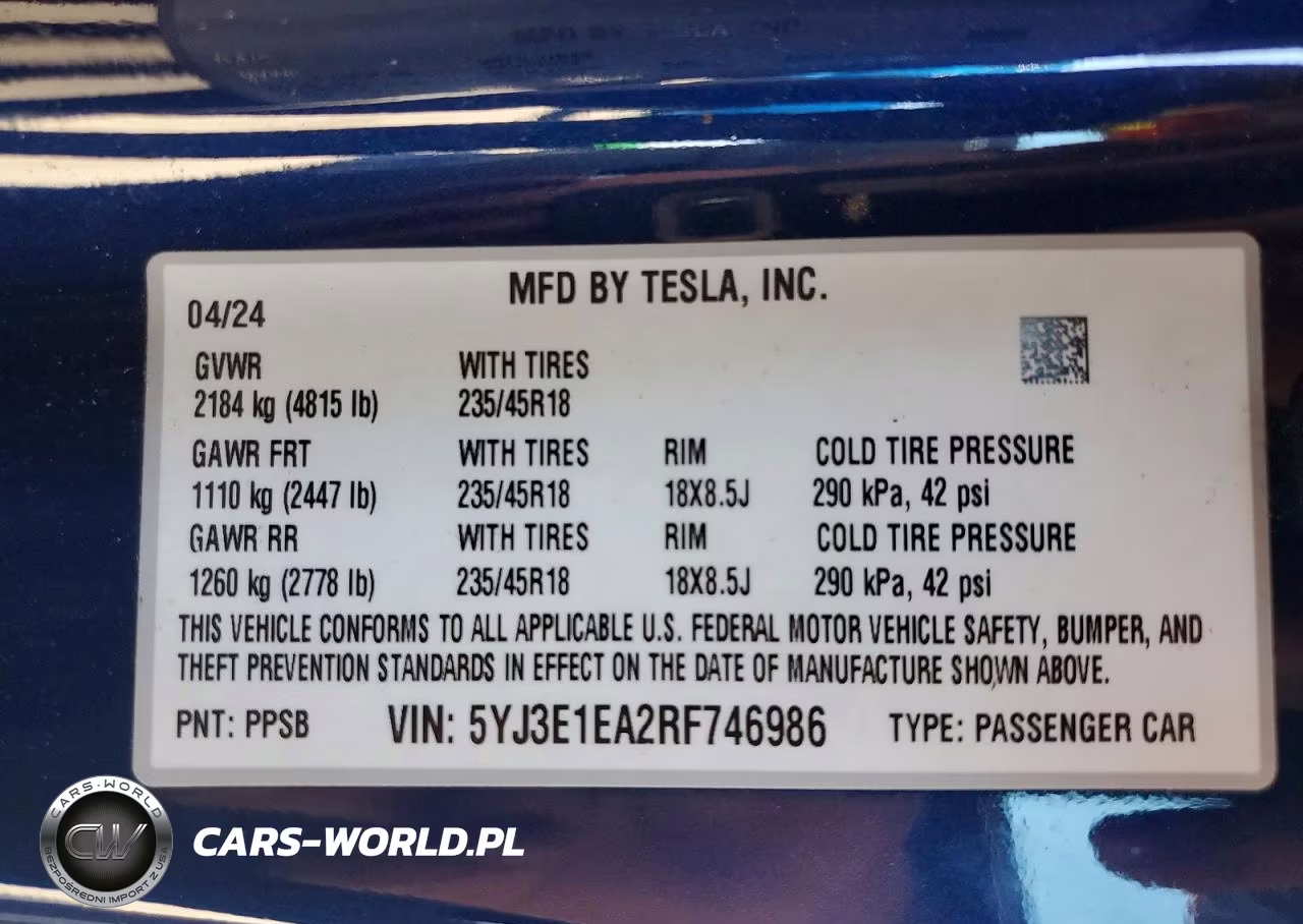 2024 Tesla Model 3 VIN:5YJ3E1EA2RF746986 - 12