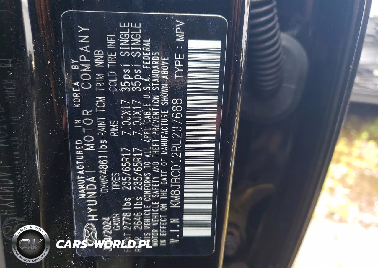 2024 Hyundai Tucson Blue VIN:KM8JBCD12RU237688 - 12