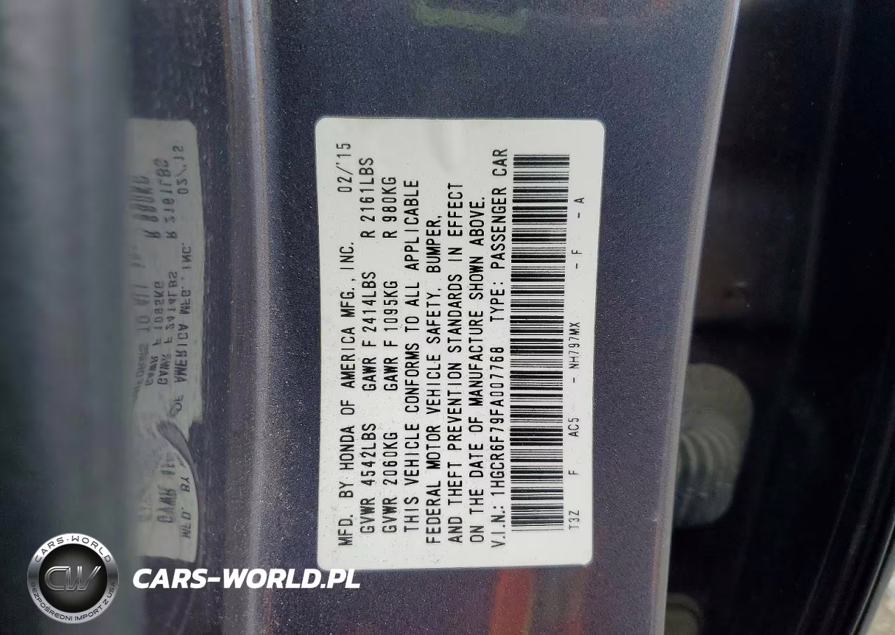 HONDA ACCORD TOU VIN:1HGCR6F79FA007768 - 12