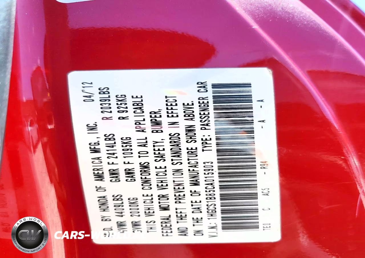 2012 Honda Accord Exl VIN:1HGCS1B85CA015903 - 12