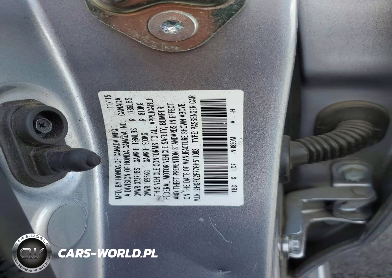 2016 Honda Civic Ex VIN:2HGFC2F77GH511083 - 12