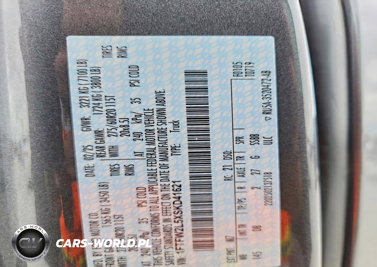2025 Ford F150 Stx VIN:1FTFW2L5XSKD41621 - 13